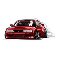 sports car drift red color vector