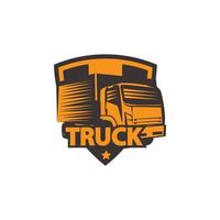 plantilla de logotipo logístico de camión de transporte vector