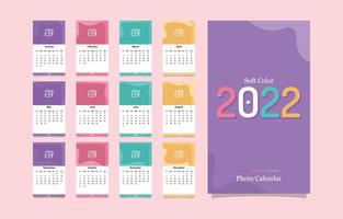 Calendar Template 2022 with Photo vector