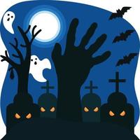 ghost in graveyard illustrations vector