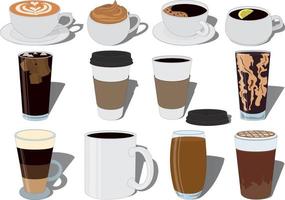 Ilustración de vector de colección de recetas de café