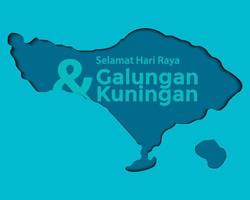 papel de mapa feliz galungan kuningan bali vector