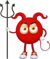 A red devil cartoon character with facial expression vector