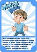 Character game card template with word Melting Mike vector