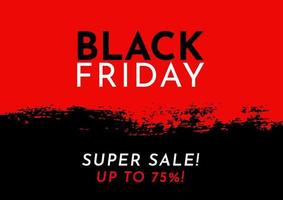 black friday background with red grunge design vector