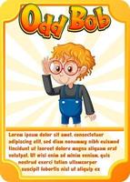 Character game card with word Odd Bob vector