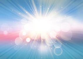 sunburst background with bokeh lights vector