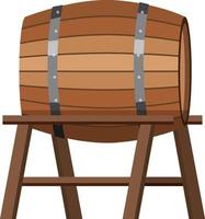 Isolated wooden barrel on stand