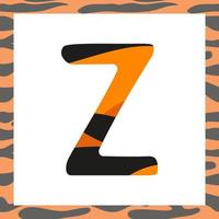 Letter Z with tiger pattern vector