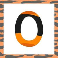 Letter O with tiger pattern vector