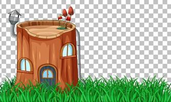 Fantasy timber house on grid background vector