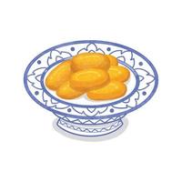 Thai Desserts -Med Kanoon serving in a Thai ceramic ware. vector