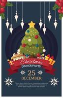 Christmas Dinner Party Poster vector