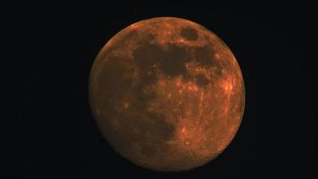 Red moon. Red full moon in the night sky