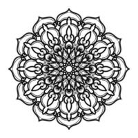 patrón circular en forma de mandala con flor para decoración de tatuaje de mandala de henna vector