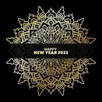 Happy New Year With Luxury Mandala vector