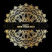 Happy New Year With Luxury Mandala vector