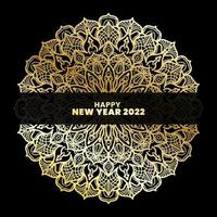 Happy New Year With Luxury Mandala vector
