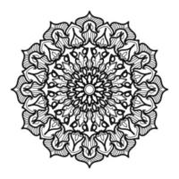 patrón circular en forma de mandala con flor para decoración de tatuaje de mandala de henna vector