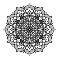 patrón circular en forma de mandala con flor para decoración de tatuaje de mandala de henna vector