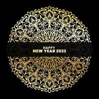 Happy New Year With Luxury Mandala vector