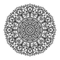 patrón circular en forma de mandala con flor para decoración de tatuaje de mandala de henna vector