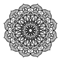 patrón circular en forma de mandala con flor para decoración de tatuaje de mandala de henna vector