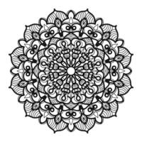 patrón circular en forma de mandala con flor para decoración de tatuaje de mandala de henna vector