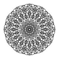 patrón circular en forma de mandala con flor para decoración de tatuaje de mandala de henna vector