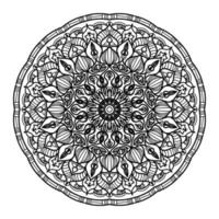 Circular pattern in the form of mandala with flower for henna mandala tattoo decoration vector