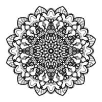 patrón circular en forma de mandala con flor para decoración de tatuaje de mandala de henna vector