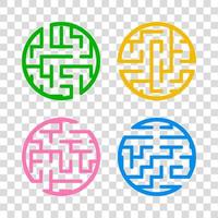 A set of mazes. Game for kids. Puzzle for children. Labyrinth conundrum. Vector illustration.