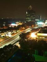 photo of night view of the city in jakarta Indonesia