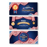 Veterans Day Banner Collection vector