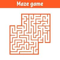 Color square maze. Game for kids. Puzzle for children. Labyrinth conundrum. Flat vector illustration isolated on white background. With place for your image.