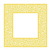 Sophisticated color square maze frame. Game for kids and adults. Puzzle for children. One entrance, one exit. Labyrinth conundrum. Flat vector illustration. With place for your image.