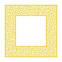 Sophisticated color square maze frame. Game for kids and adults. Puzzle for children. One entrance, one exit. Labyrinth conundrum. Flat vector illustration. With place for your image.