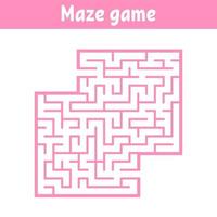 Color square maze. Game for kids. Puzzle for children. Labyrinth conundrum. Flat vector illustration isolated on white background. With place for your image.