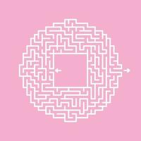 Abstract round maze. Game for kids and adults. Puzzle for children. Labyrinth conundrum. Flat vector illustration isolated on color background.