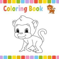 Coloring book pages for kids. Cute cartoon vector illustration.