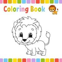 Coloring book pages for kids. Cute cartoon vector illustration.