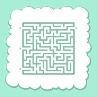Abstract square maze. Game for kids. Puzzle for children. Find the right path. Labyrinth conundrum. Flat vector illustration isolated on color background.