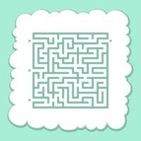 Abstract square maze. Game for kids. Puzzle for children. Find the right path. Labyrinth conundrum. Flat vector illustration isolated on color background.