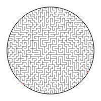 Difficult round labyrinth. Game for kids and adults. Puzzle for children. Labyrinth conundrum. Flat vector illustration isolated on white background.