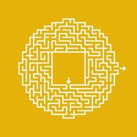 Abstract round maze. Game for kids and adults. Puzzle for children. Labyrinth conundrum. Flat vector illustration isolated on color background.