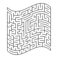 Abstract square maze. An interesting and useful game for children. Simple flat vector illustration isolated on white background.