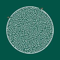 Difficult round labyrinth. Game for kids and adults. Puzzle for children. Labyrinth conundrum. Flat vector illustration isolated on color background.