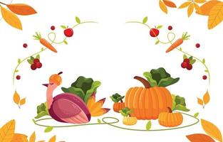 Flat Thanksgiving Background vector