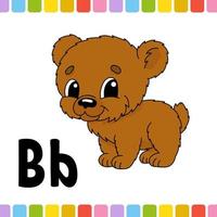 Animal alphabet. Zoo ABC. Cartoon cute animals isolated on white background. For kids education. Learning letters. Vector illustration.