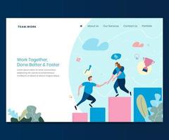 Landing page for Team Work vector